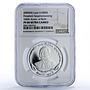 Laos 100000 kip President Souphanouvong Birth Politics PF66 NGC silver coin 2009