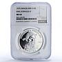 Swaziland 10 emalangeni Sobhuza II Birth Heron Bird MS64 NGC silver coin 1975