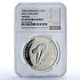 Marshall Islands 25 dollars Greg Louganis Twister PF69 NGC silver coin 1988