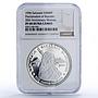 Saharawi 5000 pesetas Proclamation Woman with Rifle PF68 NGC silver coin 1996