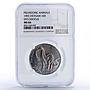 Vietnam 10 dong Diplodocus Prehistoric Animals Dinosaurs MS66 NGC CuNi coin 1993