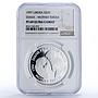 Liberia 20 dollars Princess Diana Teresa Politics PF69 NGC silver coin 1997