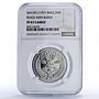 Iraq 250 fils Peace Kurds Anniversary Politics KM-131 PF67 NGC CuNi coin 1971