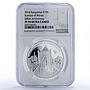 Kyrgyzstan 10 som Kumbez Manas Horse Architecture PF70 NGC silver coin 2014