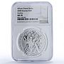Rwanda 50 francs Gorilla African Ounce Wildlife Fauna MS70 NGC silver coin 2008