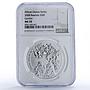 Rwanda 50 francs Gorilla African Ounce Wildlife Fauna MS70 NGC silver coin 2008