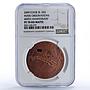 Cook Islands 5 dollar Observation Mars Meteorite Space MS70 NGC silver coin 2009
