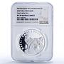 Belarus 20 roubles Wolves Protection Wildlife Fauna PF70 NGC silver coin 2007