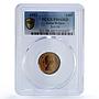 Great Britain 1 farthing Elizabeth II Coinage Bird PR66 PCGS bronze coin 1953
