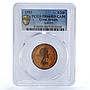 Great Britain 1/2 penny Elizabeth II Coinage Ship PR66 PCGS bronze coin 1953