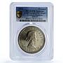 Southern Rhodesia 1 crown Cecil Rhodes Birth History UNC PCGS silver coin 1953
