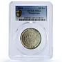 Mozambique 20 escudos Portugal Coinage KM-80 MS62 PCGS silver coin 1955