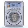 Belgian Congo 1 franc King Albert I French Text KM-20 MS65 PCGS CuNi coin 1922