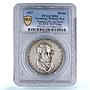 Germany Weimar Carl Maria Weber Composer Music Goetz SP63 PCGS silver medal 1927