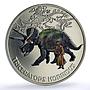 Abkhazia 3 apsars Triceratops Horridus Dinosaurs Fauna nickel coin 2021