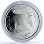 Philippines 200 piso Mindoro Bull Wildlife WWF Fauna proof silver coin 1987