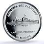 Paraguay 1 guarani Canonero Central Bank Anniversary Ship proof silver coin 2002