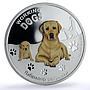 Tuvalu 1 dollar Golden Retriever Working Dogs Color proof silver coin 2011