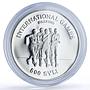Guinea 500 sylis Walking International Games Sports proof silver coin 1984