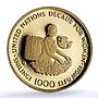 Tanzania 1000 shillings Decade For Women United Nations UN proof gold coin 1984