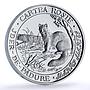 Moldova 10 lei Wood Marten Red Book Wildlife Fauna proof silver coin 2004