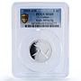 Gabon 1500 CFA Throwing Knife IDAC 1 Africa Elephant MS69 PCGS silver coin 2005