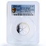Centr. African Republic 1500 CFA Lances IDAC 1 Africa MS69 PCGS silver coin 2005