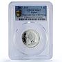 Gabon 4500 francs John Paul II IDAC 3 Africa Elephant MS67 PCGS silver coin 2007