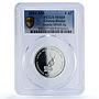 Guinea-Bissau 6000 CFA Gazelle IDAO 4 Africa Elephant MS69 PCGS silver coin 2004