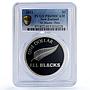 New Zealand 1 dollar All Blacks Fern Rugby Sports PR69 PCGS silver coin 2011