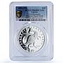 Liberia 10 dollars Corythosaurus Preserve Dinosaurs PR68 PCGS silver coin 1993