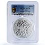 Rwanda 50 francs Gorilla African Ounce Wildlife Fauna MS70 PCGS silver coin 2008