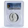Andorra 1/2 escut 1500 diners Johannes Joan Latin Obv PR68 PCGS silver coin 1980