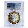 Mexico 100 pesos Estado Tamaulipas State Federation MS66 PCGS bimetal coin 2004