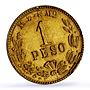 Mexico 1 peso Federal Republic Coinage M MO Mark KM-410 gold coin 1904