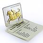 Mongolia 500 togrog Equestrian Horseman Da Vinci Art Gilt proof silver coin 2005