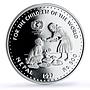 Nepal 500 rupees UNICEF Save the Children Child Year proof silver coin 1997