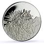 Turks and Caicos Is. 20 crowns Chrysanthemum Flower Flora proof silver coin 1999