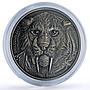 Burkina Faso 1000 francs Smilodon Sabre Toothed Tiger Fauna silver coin 2013