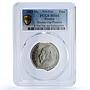 Mexico 1 peso Republic Morelos Pavon Error Double Clip MS66 PCGS CuNi coin 1983