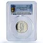 Philippines 50 sentimos Republic Coinage Marcelo Pilar PR69 PCGS CuNi coin 1983