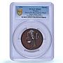 France Empress Eugenie de Montijo Visit Divo-192 MS62 PCGS BN copper medal 1854