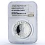 Philippines 25 piso New Society Emilio Aguinaldo PF70 NGC silver coin 1975