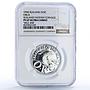 Sealand 25 cents Orca Whale Sea Treasures Fantasy PF68 NGC silver coin 1994