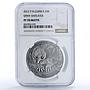 Papua New Guinea 5 kina Spiny Anteater Wildlife Fauna MS70 NGC silver coin 2012