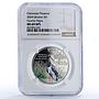 Ukraine 5 hryvnias Black Stork Chornobyl Reserve Bird Fauna MS69 NGC coin 2024
