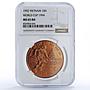 Vietnam 10 dong Football Soccer World Cup USA 1994 MS 65 NGC copper coin 1992