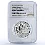 Mexico 5 pesos Cuauhtemoc Centennial Navy School Ship PF 69 NGC silver coin 1999