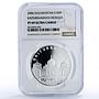 Kazakhstan 100 tenge Baiturrahman Mosque Architecture PF 69 NGC silver coin 2006