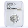 Indonesia 25 sen Riau Coinage Sukarno KM-8 MS 64 NGC aluminum coin 1962